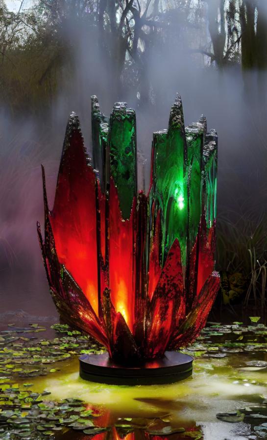 Swamp Sculpture with Gator and Tarsier