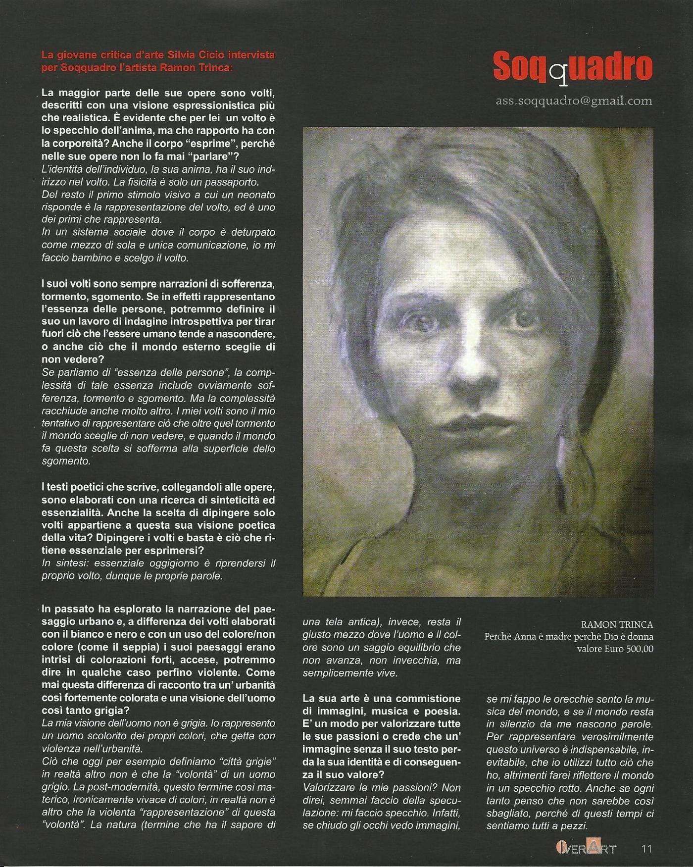 La giovane critica d’arte Silvia Cicio intervista per Soqquadro l’artista Ramon Trinca