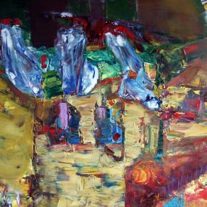 Three ladies waiting for a train