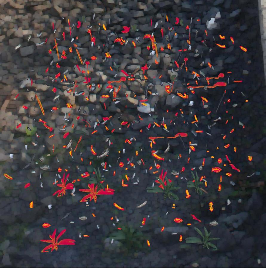 Cigarette Butts in red Cigarette Butts in red