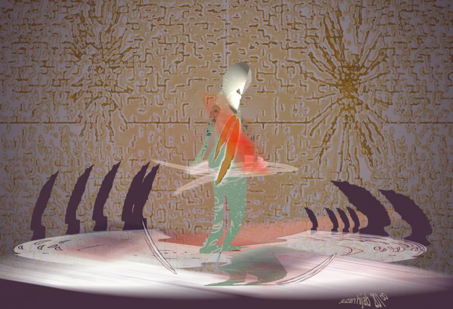 فينوس مع نفرتيتي على الشرفة  -  Venus with Nefertiti on the porch