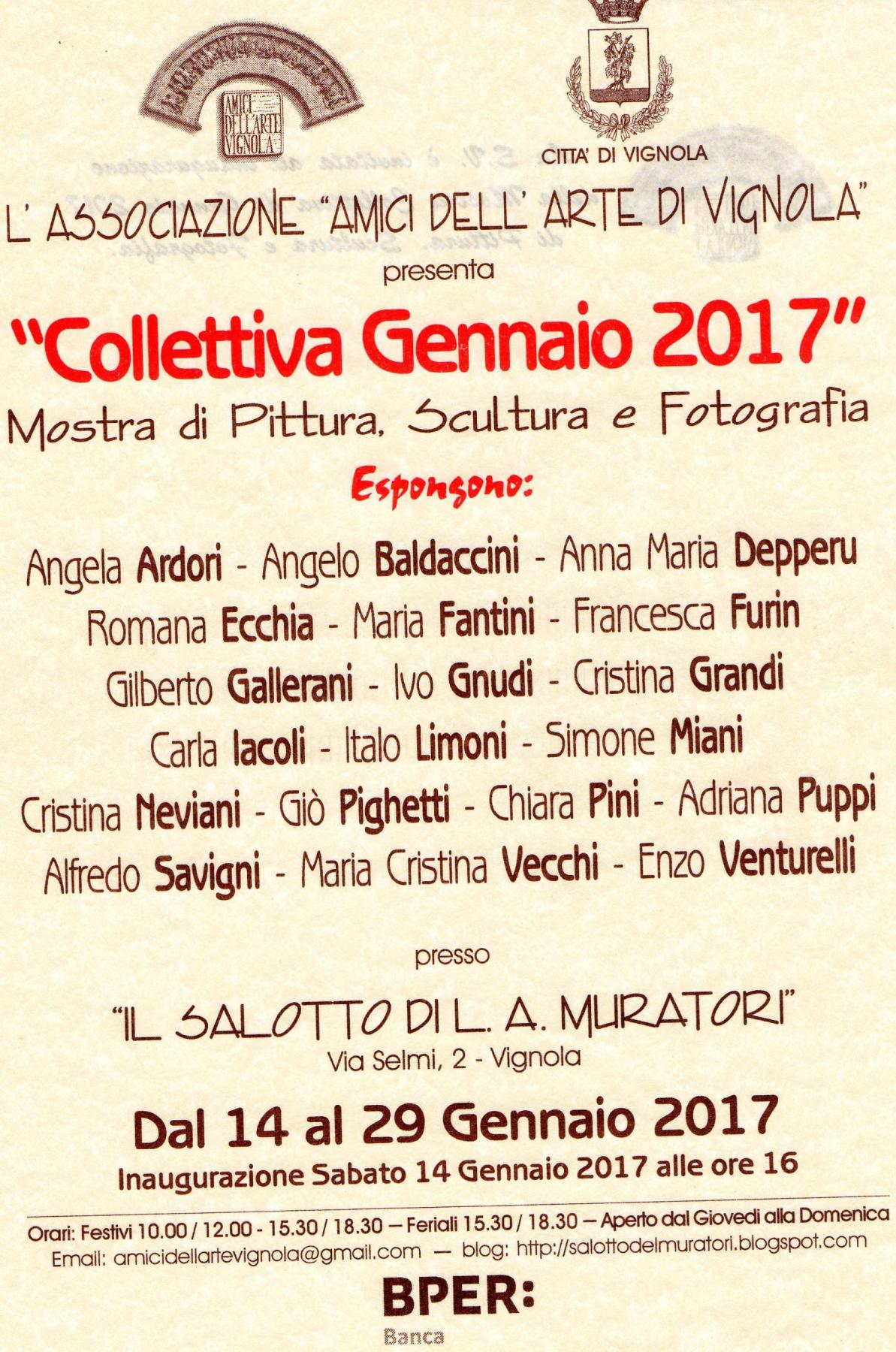 Amici dell'arte di Vignola - Collettiva Gennaio 2017