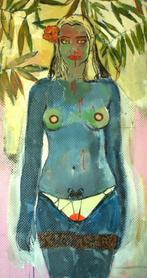 Madonna. Mixed technique on plywood 2010. 110 x60 .