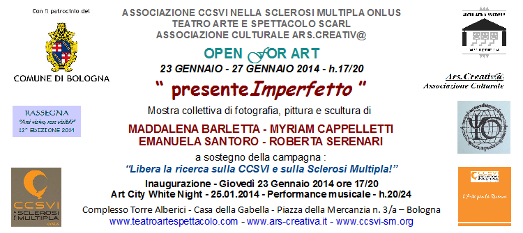 Invito Mostra collettiva "PresenteImperfetto" a Bologna alla Casa della Gabella di Torre Alberici Invito Mostra collettiva "PresenteImperfetto" a Bologna alla Casa della Gabella di Torre Alberici