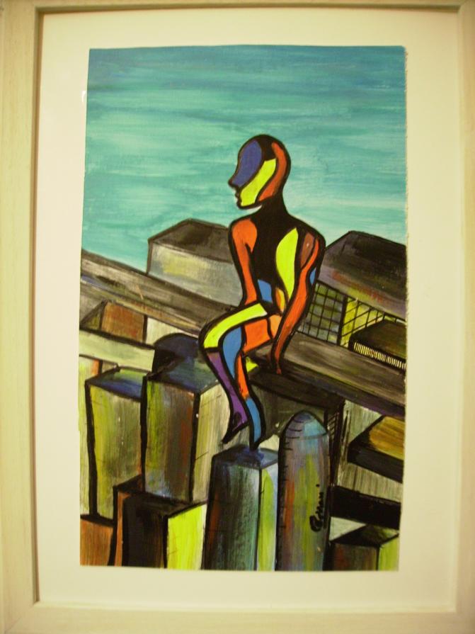 Hombre Sospeso Cozzani quadro  pregio astratto olio acrilico pregio dipinto pregio 