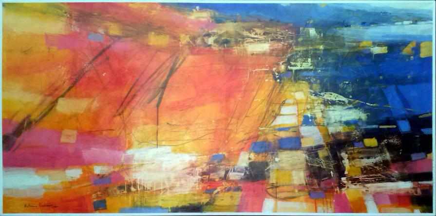 PAESAGGIO DEL MARE_ Antonio Civitarese_tecnica mista su tela 200x100cm_ 2013