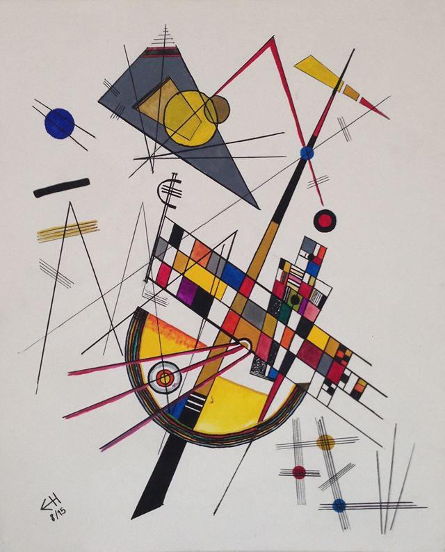 Study Gouache on canvas - Paint Mild Tension - Wassily Kandinsky 1923 - By Eurico Haan - 2015