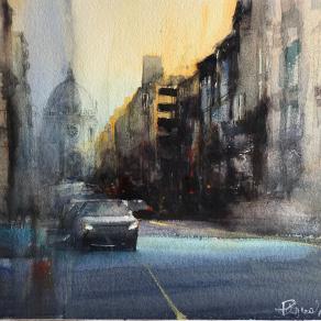 Pasqualino Fracasso - Bruxelles - acquerello su carta - 57 x 37