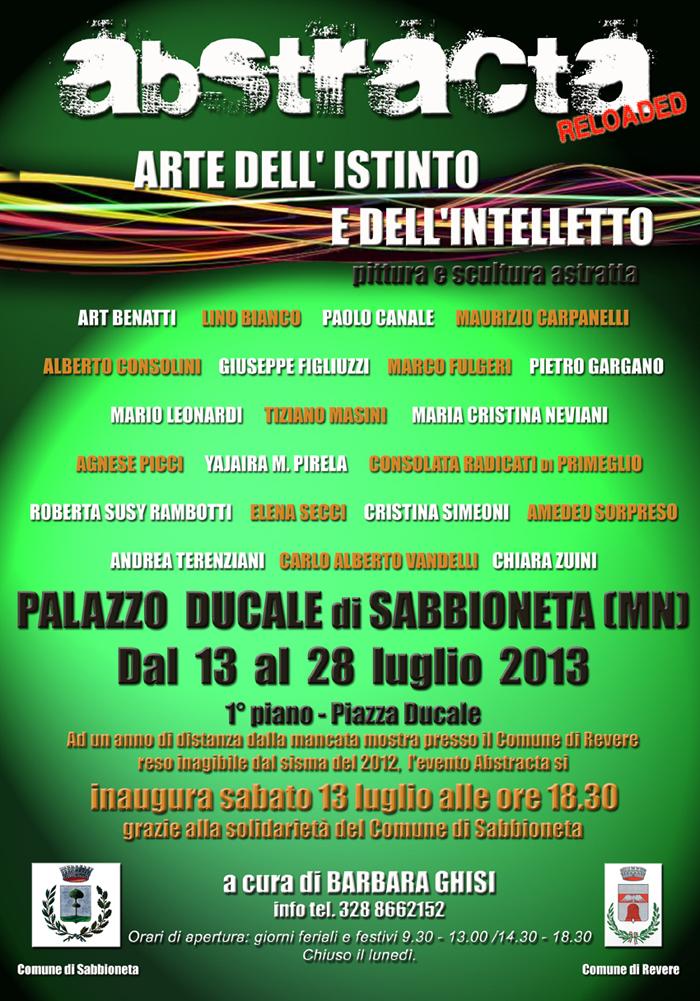 MOSTRA D'ARTE "ABSTRACTA Reloaded" - ARTE DELL'ISTINTO E DELL'INTELETTO AL PALAZZO DUCALE DI SABBIONETA (MN)