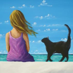 the girl and the cat