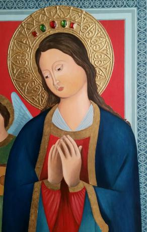 copia di una tavola del XV sec. di Scuola catalana, Madonna della Neve, Chiesa Madre di Fancofonte