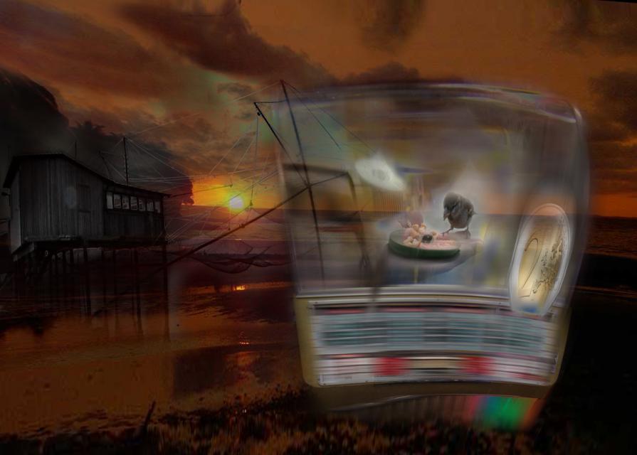 un po'di follia un po' di splendore illuminano l'immagine.