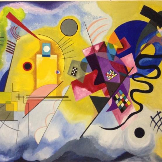 Study Gouache on canvas - Paint Yellow , Red and Blue - Wassily Kandinsky 1925 - By Eurico Haan - 2015