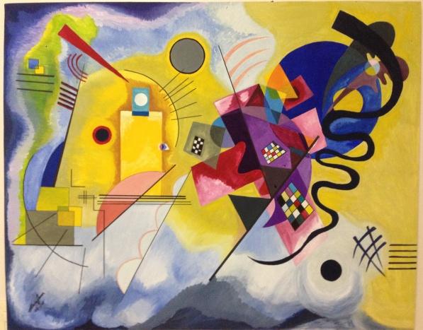 Study Gouache on canvas - Paint Yellow , Red and Blue - Wassily Kandinsky 1925 - By Eurico Haan - 2015