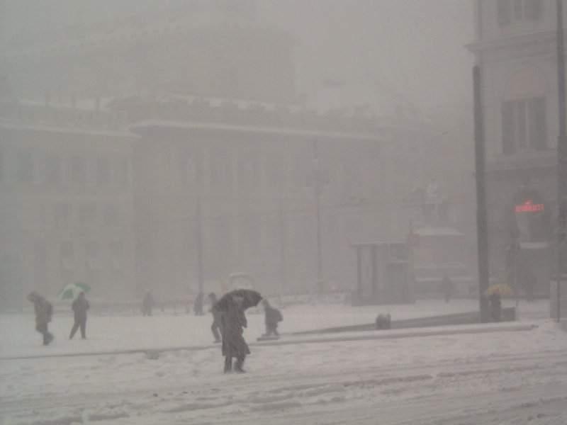 Tempesta di neve su Genova