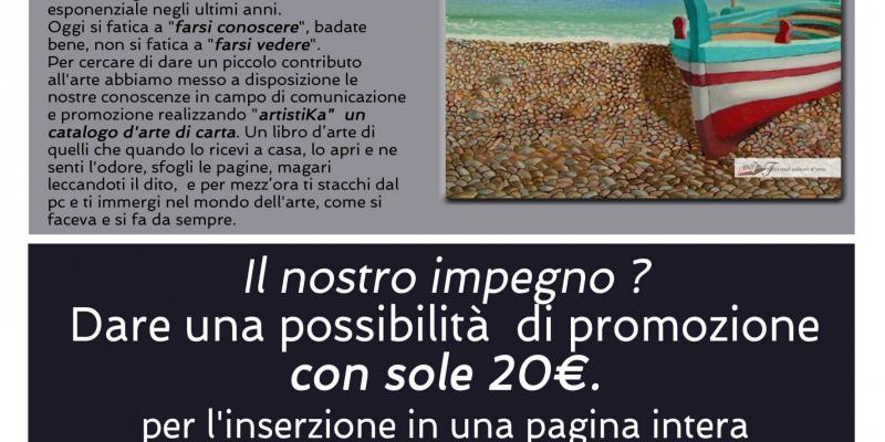 Nuova iniziativa per Artisti- Catalogo di arte contemporanea ARTISTIKA -  inserzione a 20€ 
