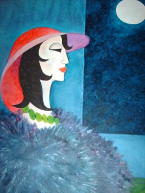 madame luna con il cappello rosso