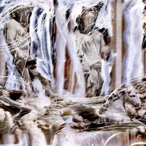 prigionieri in eternita,in un monocromo bianco.