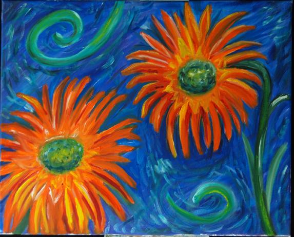 Still Life; Orange Flowers