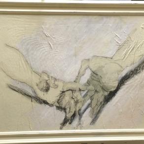 Silvano Debernardi (Italia) Contatto - Matita e acrilico su cartone - 95 x 75