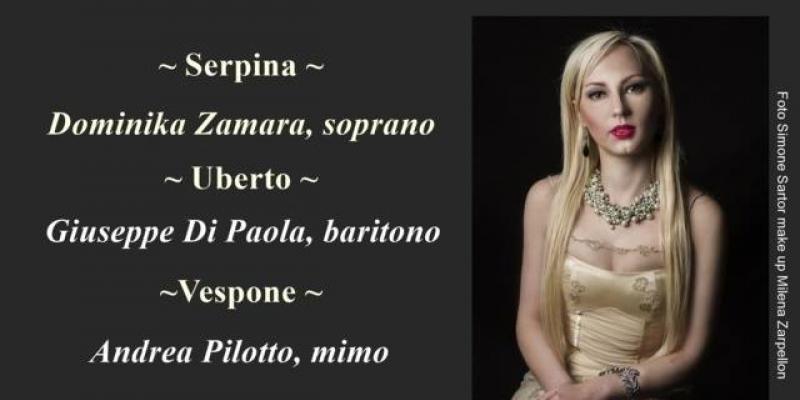 Rappresentazione dell'opera "La serva padrona" con il soprano Dominika Zamara e doppia personale degli artisti Pawel Rosinski e Manuel Silvestrin Rappresentazione dell'opera "La serva padrona" con il soprano Dominika Zamara e doppia personale degli artisti Pawel Rosinski e Manuel Silvestrin