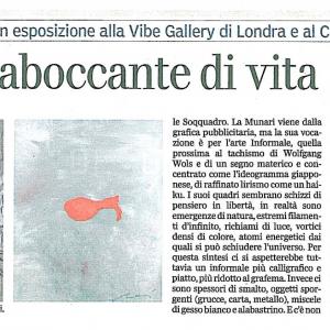 Articolo sull'artista Cinzia Munari