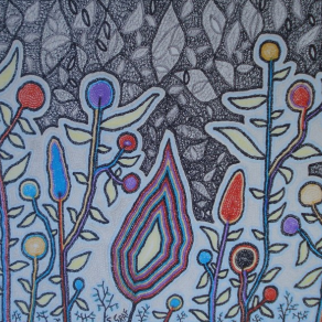 Foglia corteggiata con alle spalle gli occhi delle invidiose foglie