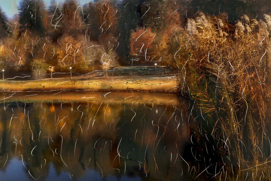 colori d'autunno sul laghetto di Lavarone.