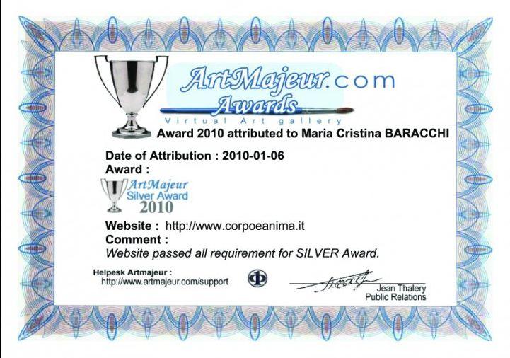 Artmajeur SILVER AWARD 2010 to Maria Cristina Baracchi
