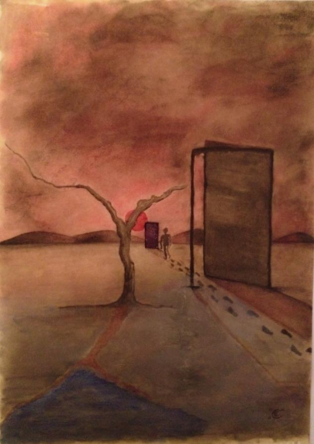 LIFE,oil on paper,cm.40x60 