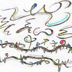 Scenery of clouds dancing in the sunset