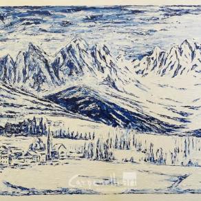 Scenario dolomitico invernale