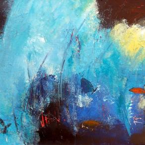 fiori e farfalle sull'acqua