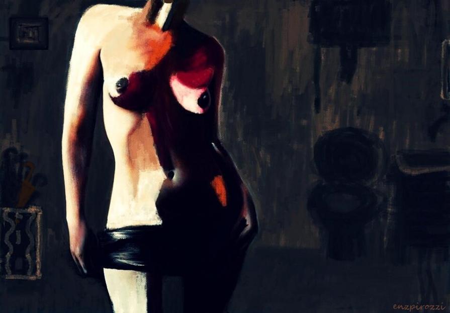 woman in the bathroom