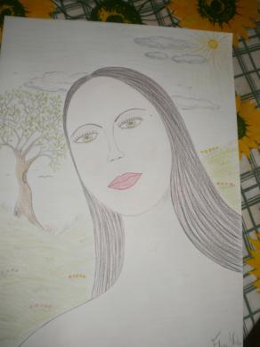 "Woman with green eyes"