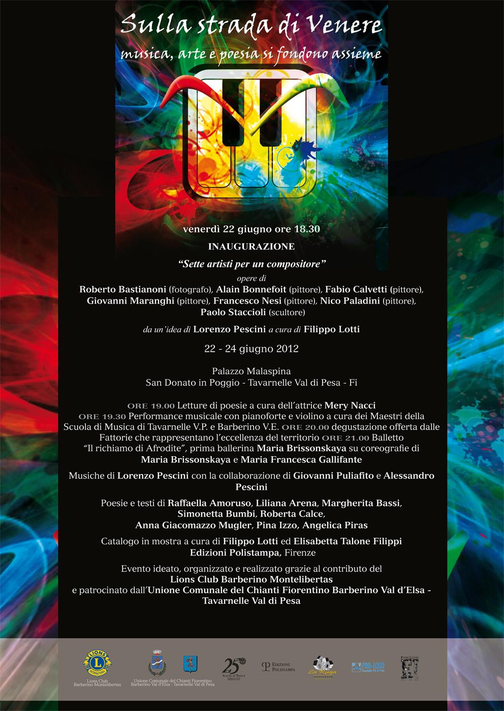 Sulla strada di Venere (musica, arte e poesia si fondono assieme) “SETTE ARTISTI PER UN COMPOSITORE” Sulla strada di Venere (musica, arte e poesia si fondono assieme) “SETTE ARTISTI PER UN COMPOSITORE”