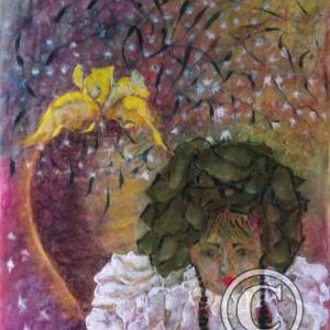 @ Anna Napoli - Titolo - Josephine con trecce nere - 2008 - pastello su carta