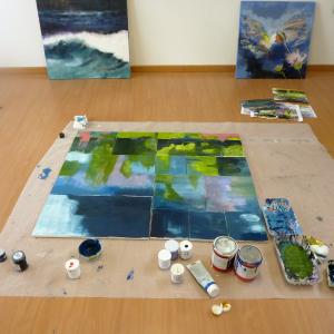 Il fondo ad acrilico.