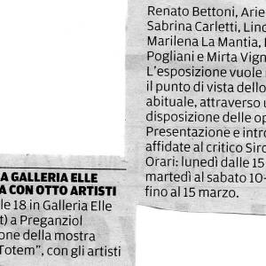 Articoli sulla mostra Totem