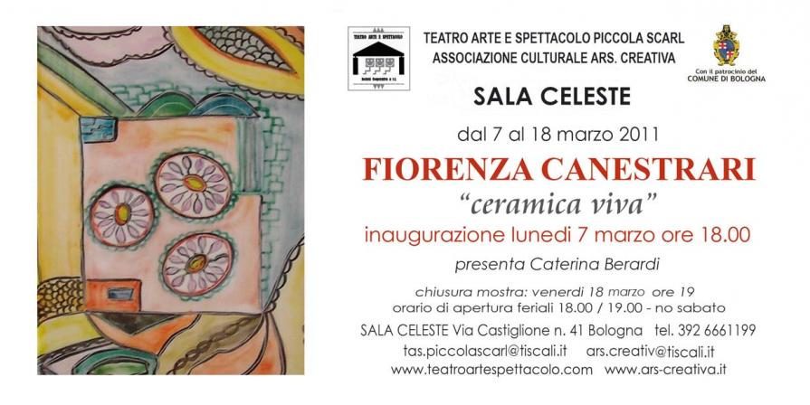 Locandina Mostra Fiorenza Canestrari Sala Celeste Bologna Locandina Mostra Fiorenza Canestrari Sala Celeste Bologna