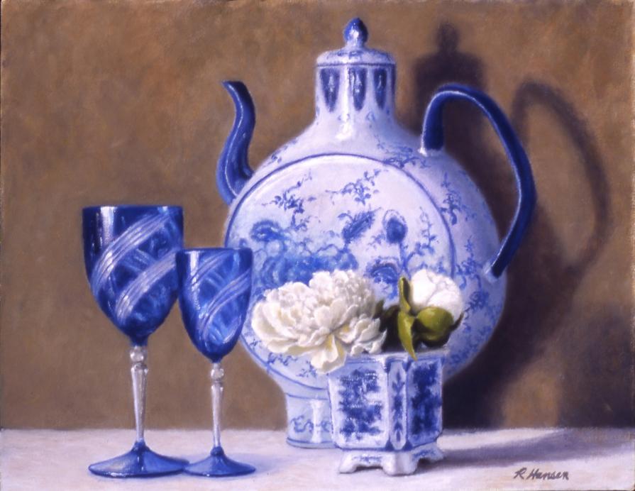 Peonies and China Blue