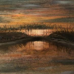 " L ' Aurora dipinge di sole il mondo coperto dal blu "