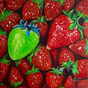 Fragole Acryl 100 x 100 cm