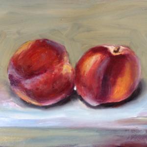 Pesche OLIO su tavola 20X15CM