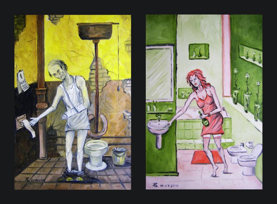 Diptych "Morning Toilette"