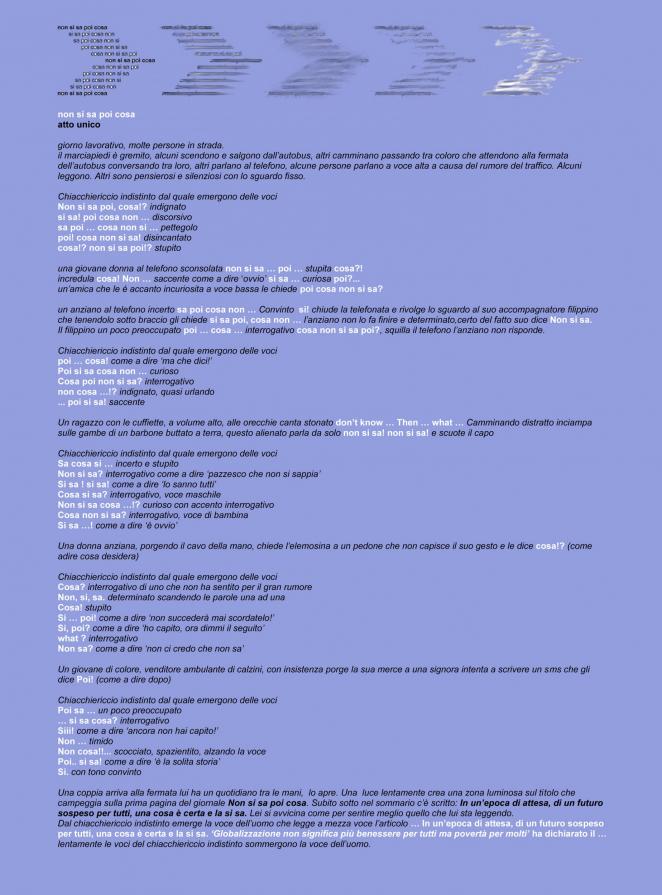 atto unico - non si sa poi cosa