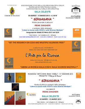 Locandina Mostra Irene Zangheri in Sala Celeste a Bologna Locandina Mostra Irene Zangheri in Sala Celeste a Bologna