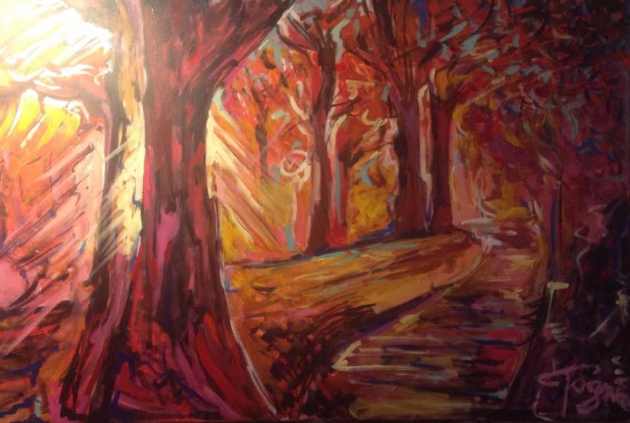 Nel bosco, acrilico su tela, 120x80 cm, 2014