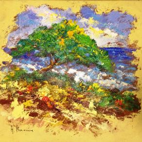 Adelio Bonacina (Italia) – Sul Mare – olio su tela – 51 X 54