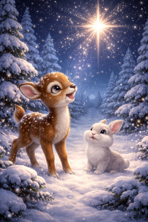 C'è una stella che brilla per noi.. anche nel cuore del bosco innevato⭐????????